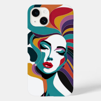 Colourful Abstract Woman with Flowing Hair Art Case-Mate iPhone 14 Case