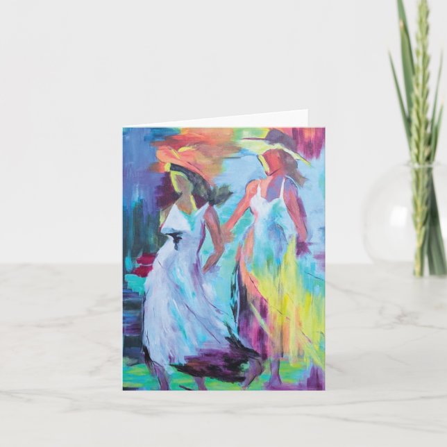Colourful Abstract Women  Thank You Card (Front)