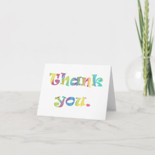 Colourful Abstract Words Thank you Cards
