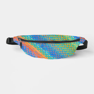 Colourful Abstract Woven Digital Pattern Bum Bags