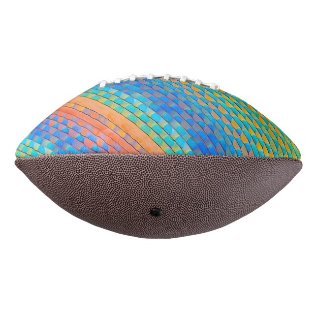 Colourful Abstract Woven Digital Pattern Football (Rotated 270)