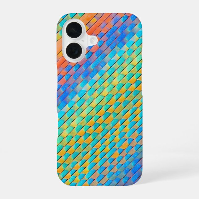 Colourful Abstract Woven Digital Pattern iPhone 16 Case (Back)