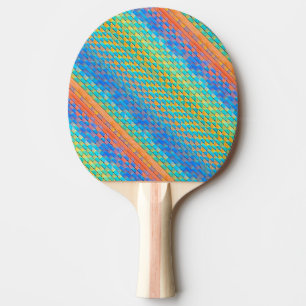 Colourful Abstract Woven Digital Pattern Ping Pong Paddle