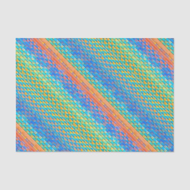 Colourful Abstract Woven Digital Pattern Tissue Paper (Front)