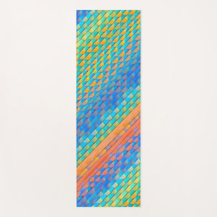 Colourful Abstract Woven Digital Pattern Yoga Mat