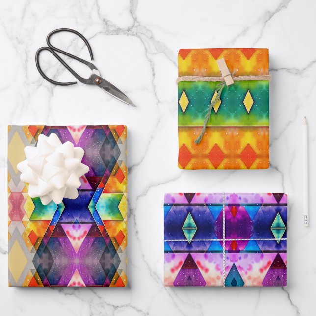 Colourful abstract wrapping paper. Geometric  Paper Sheet (Front)