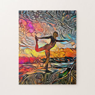 Colourful Abstract Yoga Pose   Challenging Hard Ji Jigsaw Puzzle