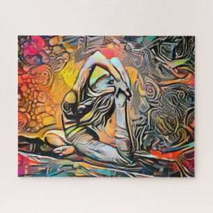 Colourful Abstract Yoga Pose   Challenging Hard Ji Jigsaw Puzzle