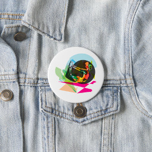 Colourful Abstract Yoga Pose Fitness and Wellness 7.5 Cm Round Badge