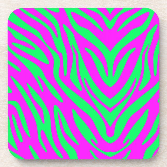 Colourful Abstract Zebra Coaster (Front)