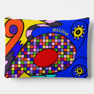 Colourful abstracted accessory pouch