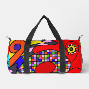 Colourful abstracted duffle bag