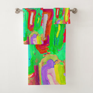 Colourful Abstraction Pattern Bath Towel Set