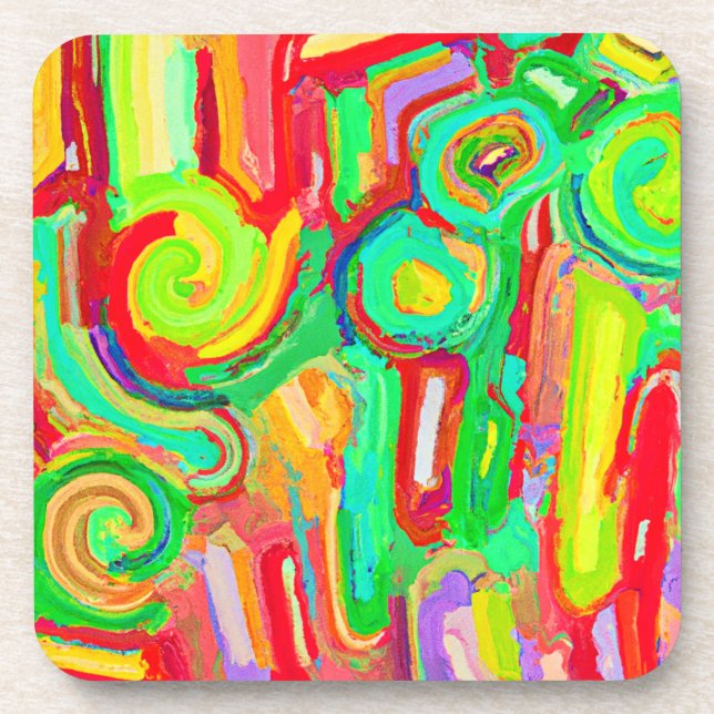 Colourful Abstraction Pattern Coaster (Front)