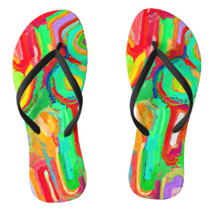 Colourful Abstraction Pattern Jandals