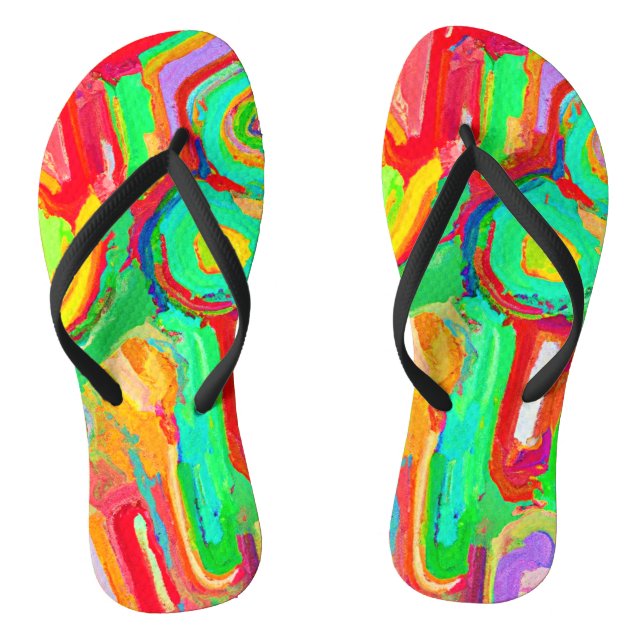 Colourful Abstraction Pattern Jandals (Footbed)