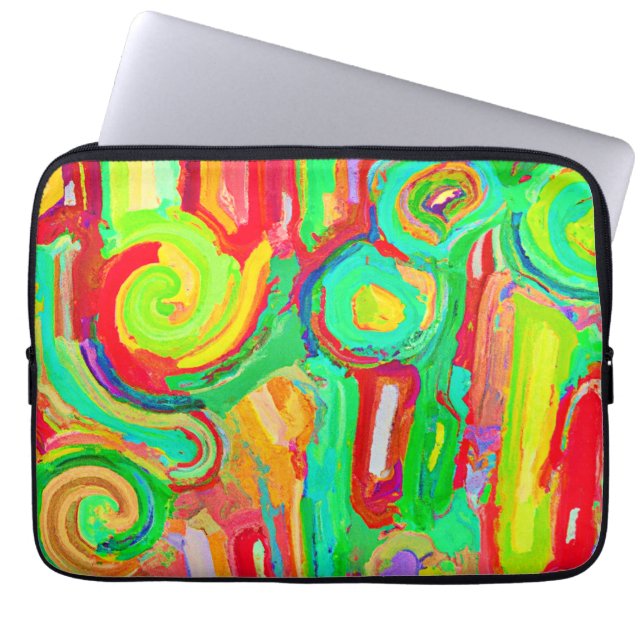 Colourful Abstraction Pattern Laptop Sleeve (Front)