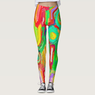 Colourful Abstraction Pattern Leggings