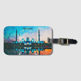 Colourful Abu Dhabi UAE Oil Paint Luggage Tag