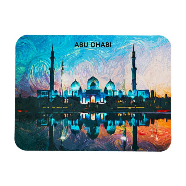 Colourful Abu Dhabi UAE Oil Paint Magnet (Horizontal)