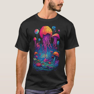 Colourful Abyss: Deep Sea Jellyfish Delight T-Shirt