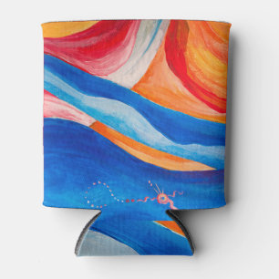 Colourful Acrylic: Art Textured Background Can Cooler