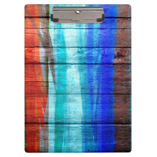 Colourful Acrylic Painting on Wood #6 Clipboard