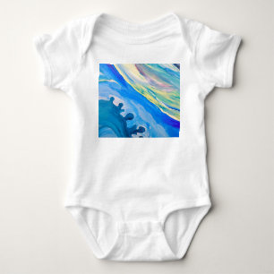 Colourful acrylic painting, textured background. baby bodysuit