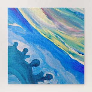 Colourful acrylic painting, textured background. jigsaw puzzle