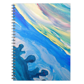 Colourful acrylic painting, textured background. notebook