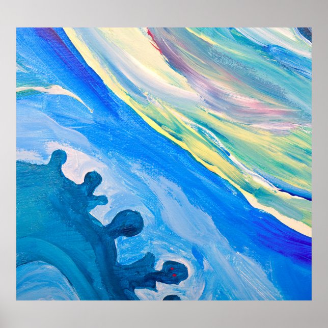 Colourful acrylic painting, textured background. poster (Front)