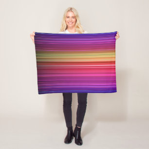 Colourful Acrylic Vertical Rainbow Pattern Fleece Blanket