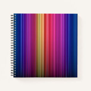 Colourful Acrylic Vertical Rainbow Pattern   Notebook