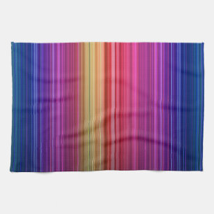 Colourful Acrylic Vertical Rainbow Pattern Tea Towel