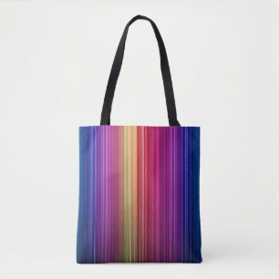 Colourful Acrylic Vertical Rainbow Pattern   Tote Bag