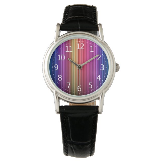 Colourful Acrylic Vertical Rainbow Pattern | Watch (Front)