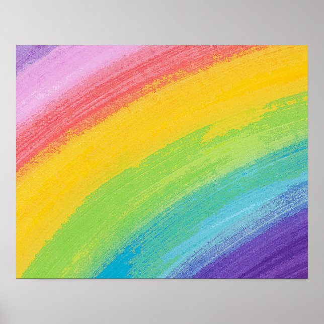 Colourful Acrylic Watercolor Rainbow Pattern | Poster (Front)