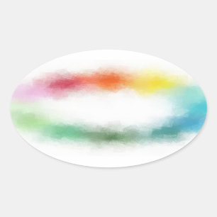 Colourful Add Your Text Abstract Blank Template Oval Sticker