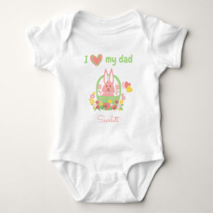 Colourful Adorable Rabbit in a Basket  Baby Bodysuit
