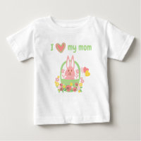 Colourful Adorable Rabbit in a Basket Baby T-Shirt