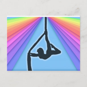 Colourful Aerial Silhouette Dancer Postcard