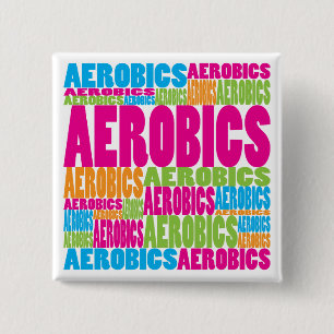 Colourful Aerobics 15 Cm Square Badge
