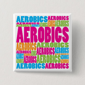 Colourful Aerobics 15 Cm Square Badge