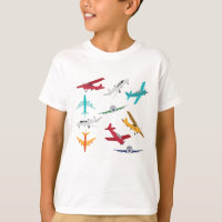 Colourful Aeroplanes Pattern Kids Bathroom