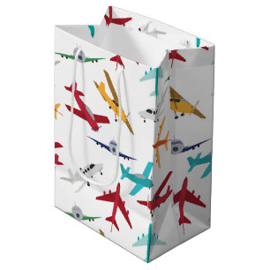 Colourful Aeroplanes Pattern Medium Gift Bag