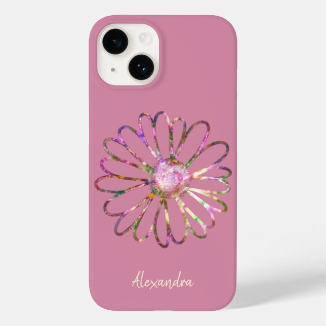 Colourful Aesthetic Rainbow Stylish Flower Case-Mate iPhone Case (Back)