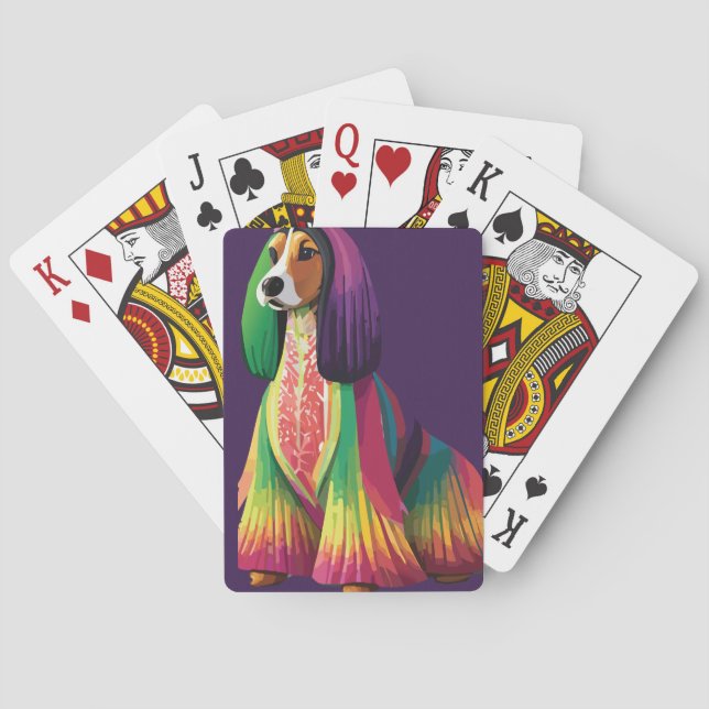 Colourful Afghan Hound Playing Cards (Back)