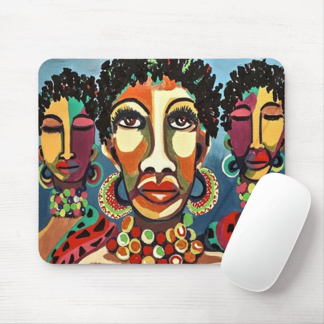 Colourful African Art Mousepad (With Mouse)
