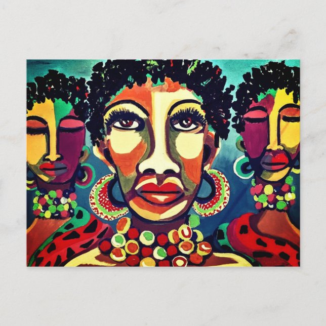Colourful African Art Postcard (Front)
