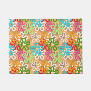 Colourful African Blob Abstract Shapes Pattern Doormat